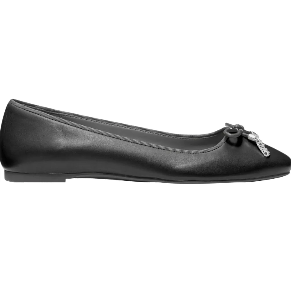 MICHAEL Michael Kors Flex Ballet Flats Black Leather Bow Shoes Size 6 NWT